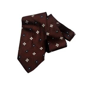 Gadolini Men’s Tie Italian Brown Blue design 100% Silk